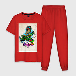 Пижама хлопковая мужская Kamikaze, цвет: красный