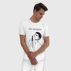 Пижама хлопковая мужская Йен Кёртис Joy Division, цвет: белый — фото 2