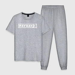 Пижама хлопковая мужская Payday 3 logo, цвет: меланж