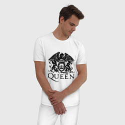 Пижама хлопковая мужская Queen - logo, цвет: белый — фото 2