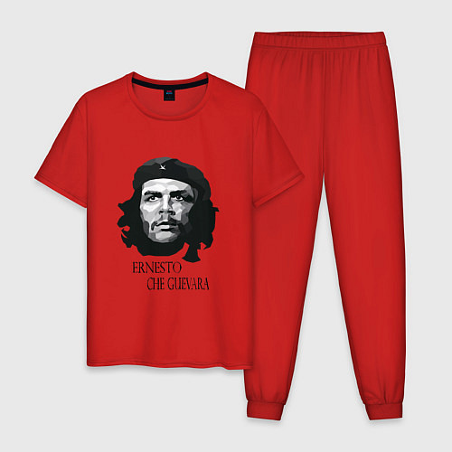 Мужская пижама Че Гевара черно белое / Красный – фото 1