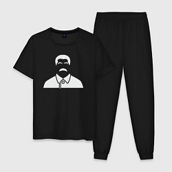 Пижама хлопковая мужская Stalin style, цвет: черный