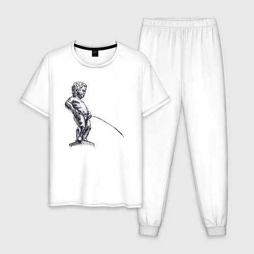 Мужская пижама Писающий мальчик / Белый – фото 1