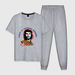 Пижама хлопковая мужская Че Гевара - всегда вперёд к победе!, цвет: меланж