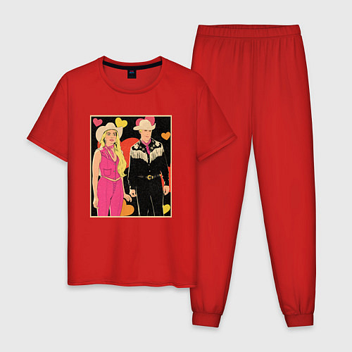 Мужская пижама Ковбои Барби и Кен / Красный – фото 1