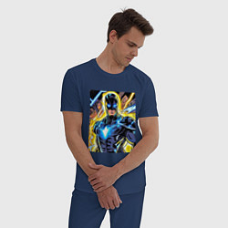 Пижама хлопковая мужская Супергерой комиксов, цвет: тёмно-синий — фото 2