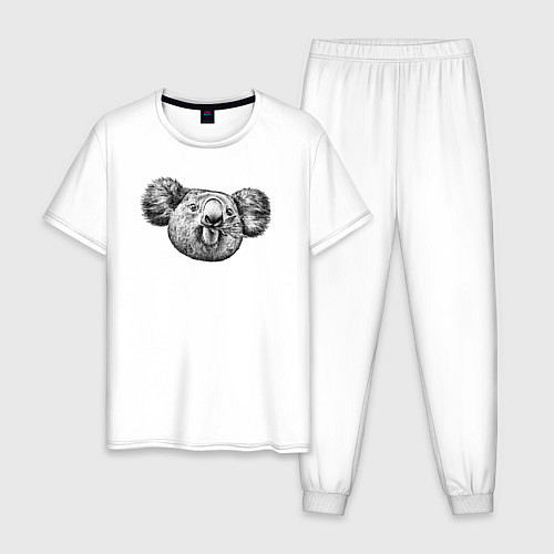 Мужская пижама Коала морда / Белый – фото 1