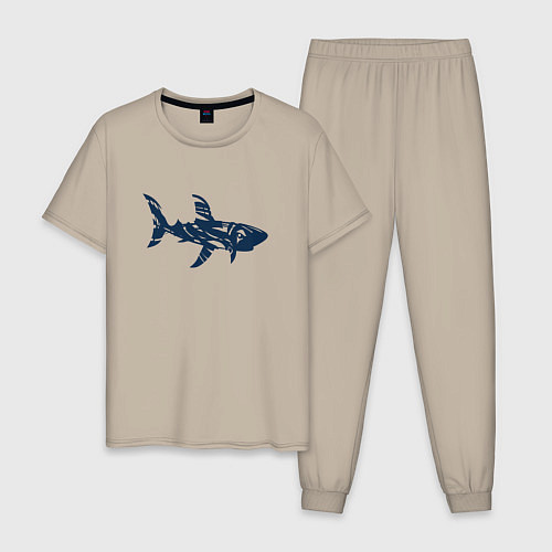 Мужская пижама Трайбл акула призрак / Миндальный – фото 1