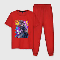Пижама хлопковая мужская Джотаро - Jojo, цвет: красный