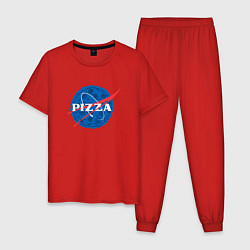 Пижама хлопковая мужская Pizza x NASA, цвет: красный
