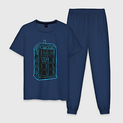 Пижама хлопковая мужская Black tardis, цвет: тёмно-синий