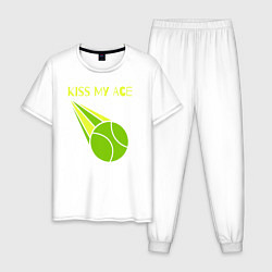 Пижама хлопковая мужская Tennis ace, цвет: белый