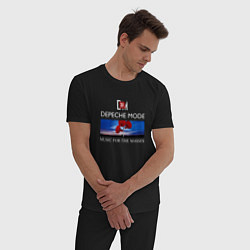Пижама хлопковая мужская Depeche Mode - Music for the Masses logo, цвет: черный — фото 2