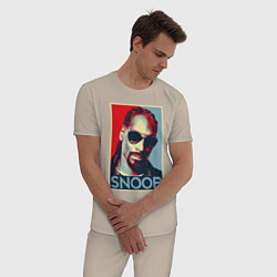 Пижама хлопковая мужская Snoop, цвет: миндальный — фото 2