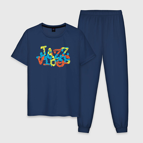 Мужская пижама Джазовые вибрации / Тёмно-синий – фото 1
