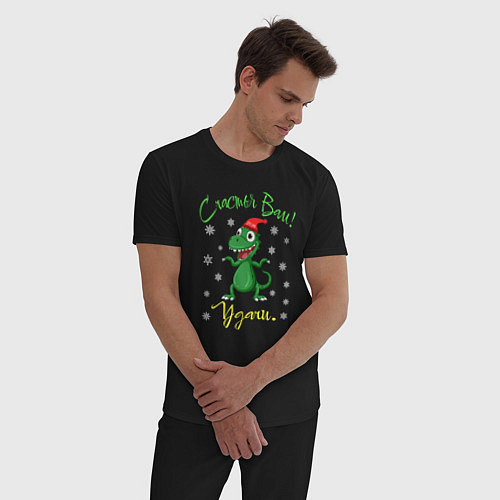 Мужская пижама 2024 год зеленого дракона / Черный – фото 3