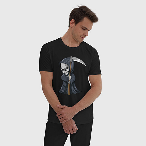 Мужская пижама Смерть с косой / Черный – фото 3