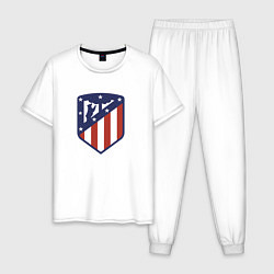 Пижама хлопковая мужская Atletico Madrid FC, цвет: белый