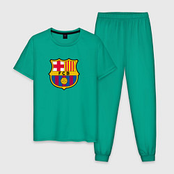Пижама хлопковая мужская Barcelona fc sport, цвет: зеленый
