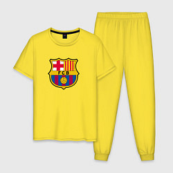 Пижама хлопковая мужская Barcelona fc sport, цвет: желтый