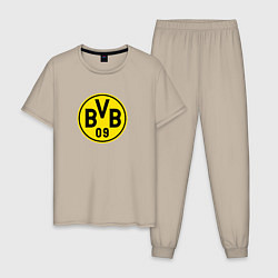 Пижама хлопковая мужская Borussia fc sport, цвет: миндальный
