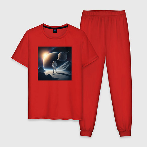 Мужская пижама Человек в космосе / Красный – фото 1