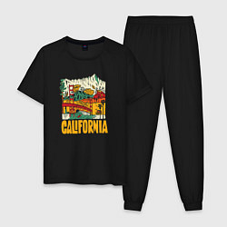 Пижама хлопковая мужская California mountains, цвет: черный