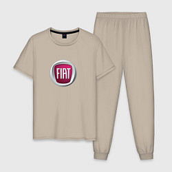 Пижама хлопковая мужская Fiat Italy, цвет: миндальный