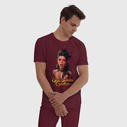 Пижама хлопковая мужская Karlah - Baldurs gate - ahegao, цвет: меланж-бордовый — фото 2