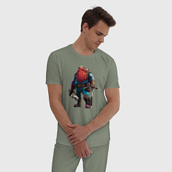 Пижама хлопковая мужская Deep Rock Galactic, цвет: авокадо — фото 2