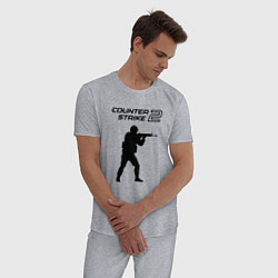Пижама хлопковая мужская Counter strike 2 classik, цвет: меланж — фото 2