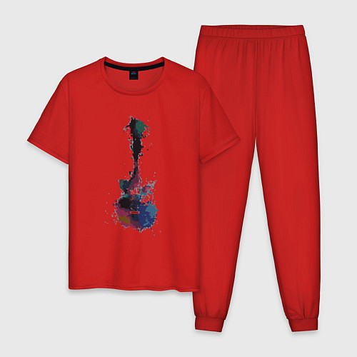 Мужская пижама Guitar splash / Красный – фото 1