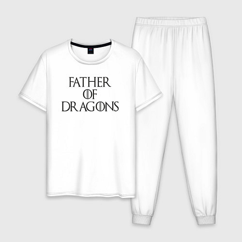 Мужская пижама Папа драконов / Белый – фото 1