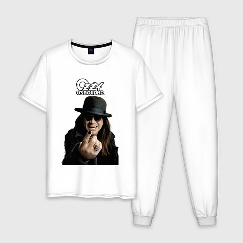 Мужская пижама Ozzy Osbourne fist / Белый – фото 1