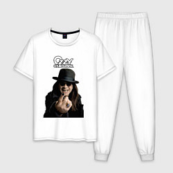 Пижама хлопковая мужская Ozzy Osbourne fist, цвет: белый