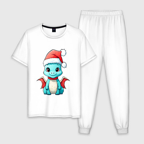 Мужская пижама Дракончик новогодний / Белый – фото 1