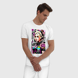 Пижама хлопковая мужская Barbie - pop art stylization, цвет: белый — фото 2