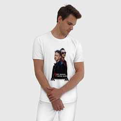 Пижама хлопковая мужская Depeche Mode - Dave and Martin Memento Mori, цвет: белый — фото 2