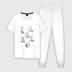 Мужская пижама Мишки - раскраски