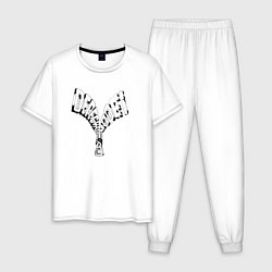 Пижама хлопковая мужская Depeche Mode - Молния от косухи, цвет: белый
