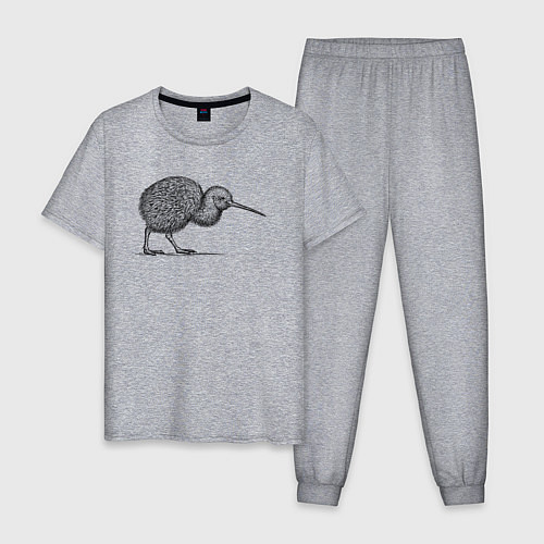 Мужская пижама Птица киви в профиль / Меланж – фото 1