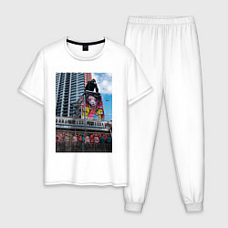Пижама хлопковая мужская MoMo - Токио, цвет: белый