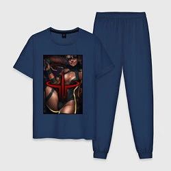 Пижама хлопковая мужская Quake 3 - Hunter, цвет: тёмно-синий