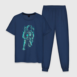Пижама хлопковая мужская Space fly, цвет: тёмно-синий