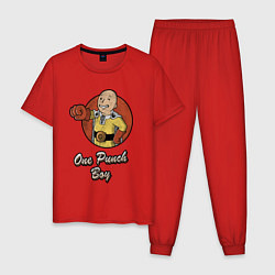 Пижама хлопковая мужская Vault punch boy, цвет: красный
