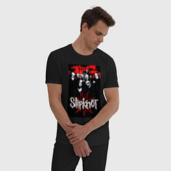 Пижама хлопковая мужская Slipknot - all, цвет: черный — фото 2