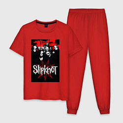 Пижама хлопковая мужская Slipknot - all, цвет: красный