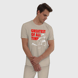 Пижама хлопковая мужская Jordan greatest of all time, цвет: миндальный — фото 2
