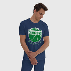 Пижама хлопковая мужская Boston champions, цвет: тёмно-синий — фото 2