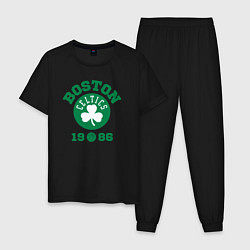 Пижама хлопковая мужская Boston Celtics 1986, цвет: черный